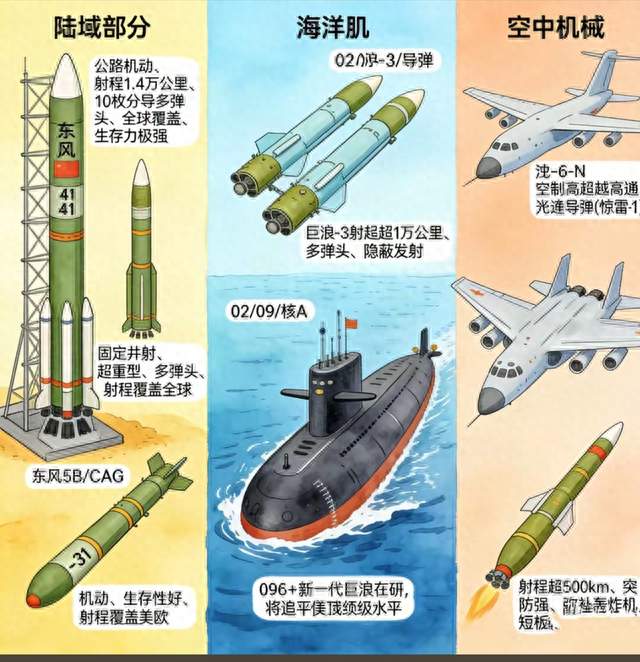 三位一体核打击体系成型！中国硬核护国