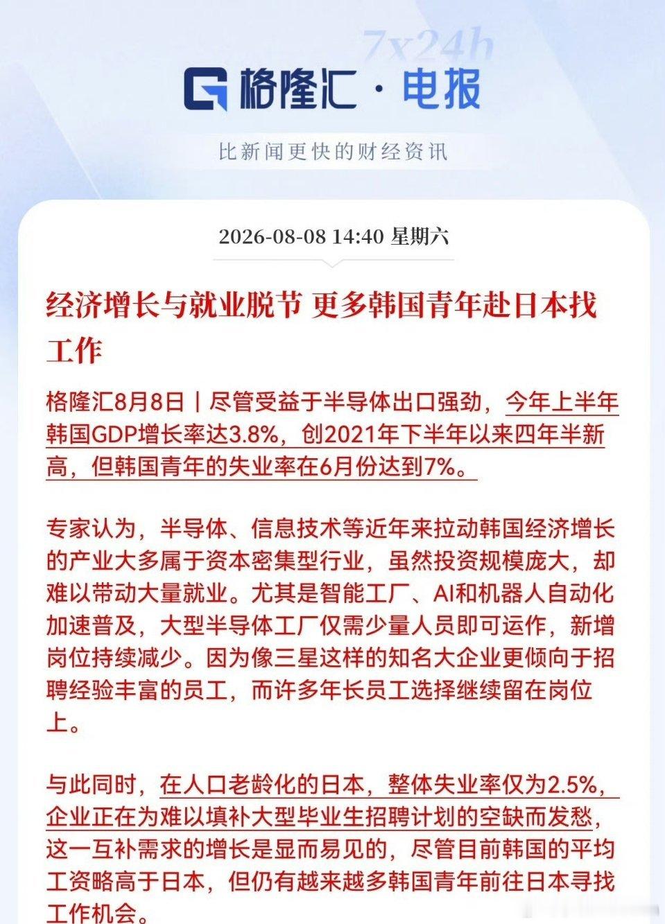 经济增长与就业彻底脱节！大批韩国青年出逃日本，真相太残酷当下全球最割裂的经济现状