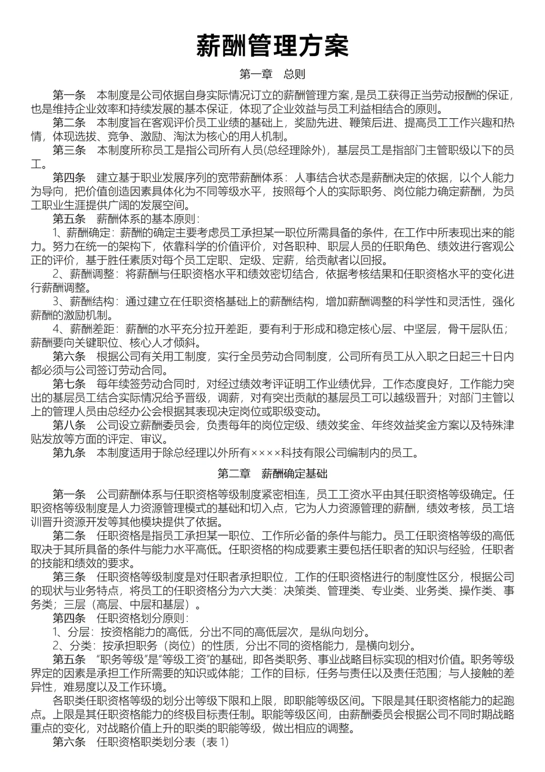 ✅薪酬管理方案