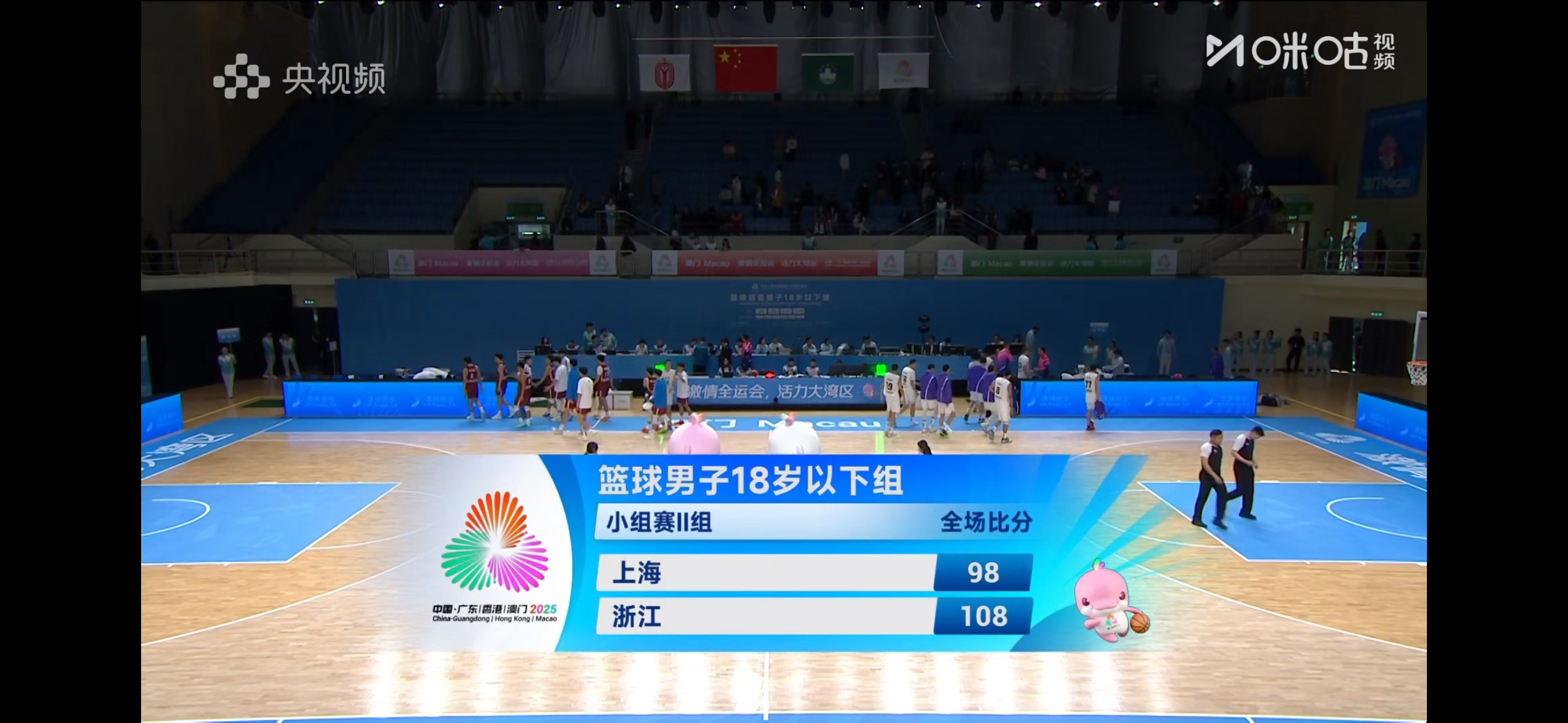 98比108，上海U18男篮不敌浙江队，以两胜一负的战绩位列小组第二，晋级八强，