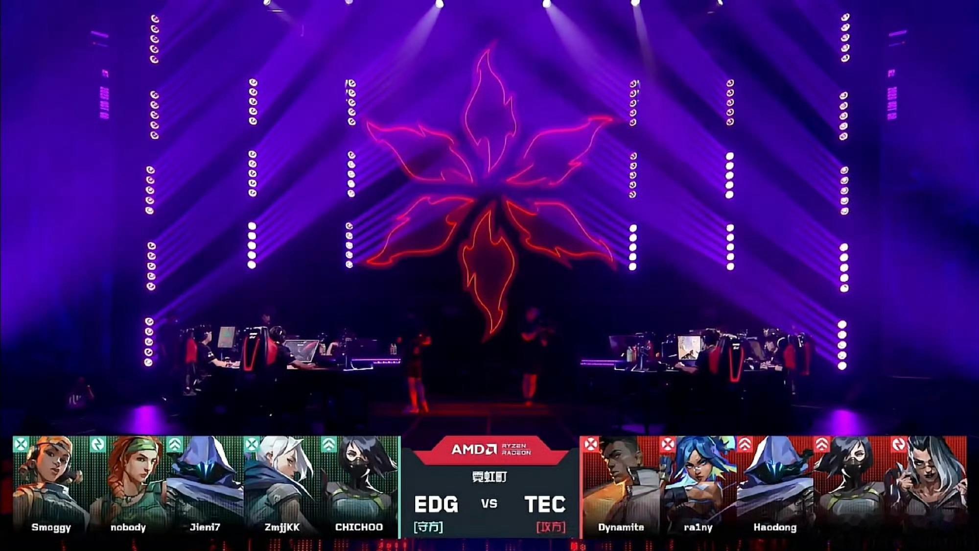 EDG 1-0 TEC：图二霓虹町 双方阵容选择如下EDG入围赛对阵TEC202