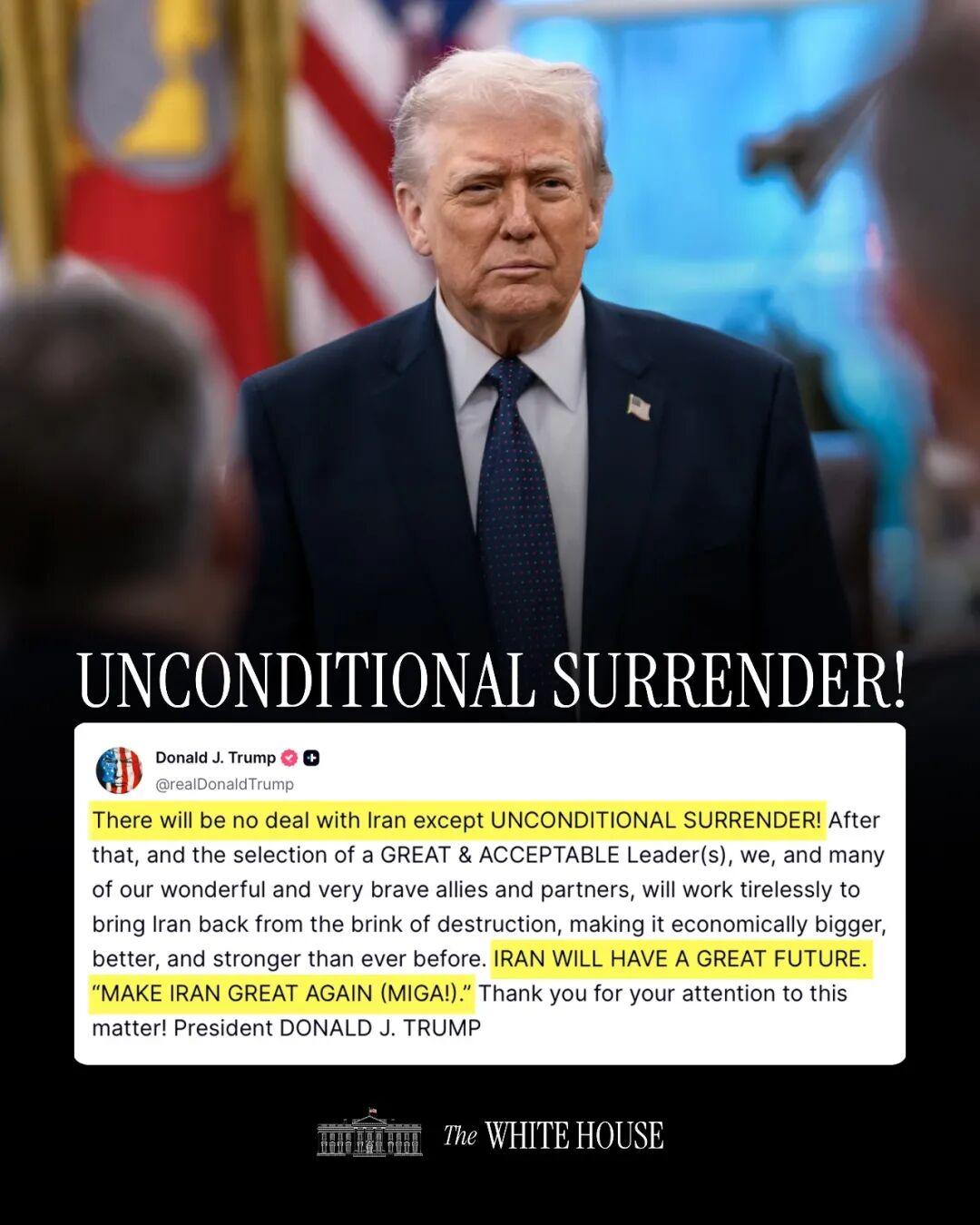 当地时间2026年3月6日，特朗普在社交平台宣称，不会与伊朗达成任何协议，除非伊