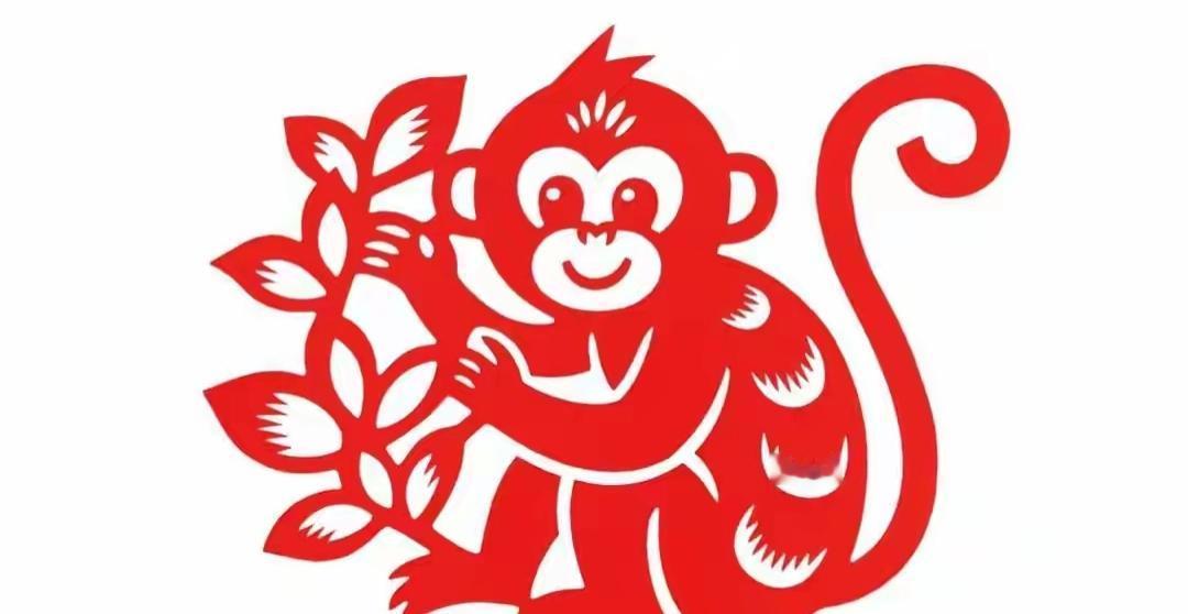 这是一只可爱的红猴子剪纸图案。1980年出生的猴有福了，属于大器晚成，中年坎坷老