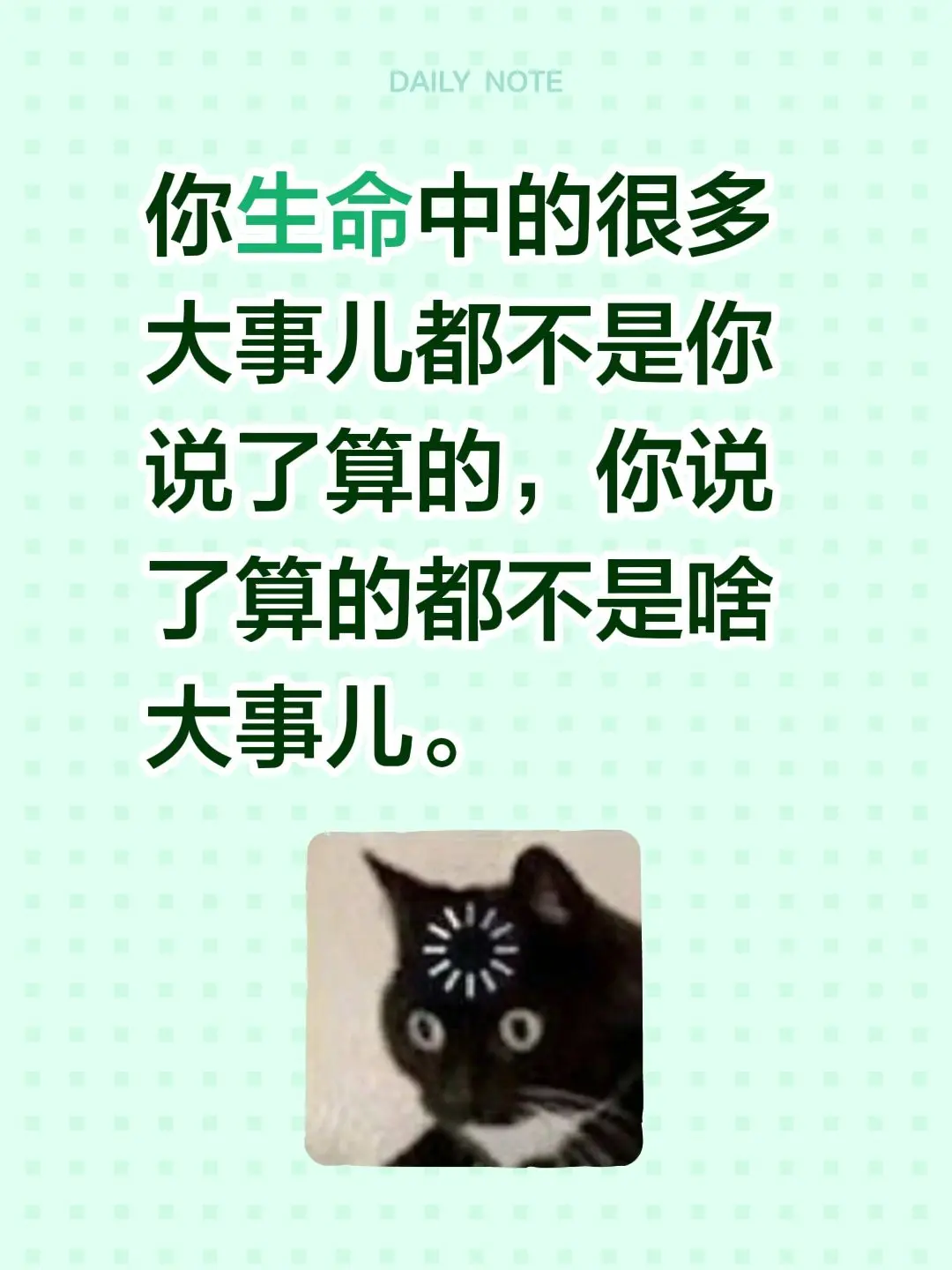 你生命中的很多大事儿都不是你说了算的，你说了算的都不是啥大事儿。