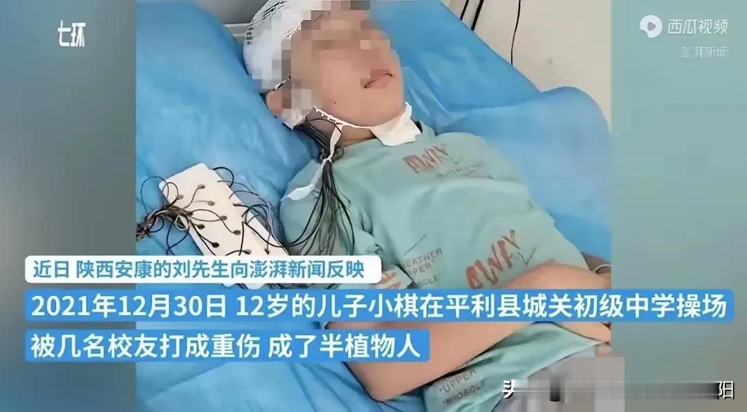 陕西安康，12岁男孩打乒乓球时，被2名校友打成了半植物人，打人者未满14岁，未受