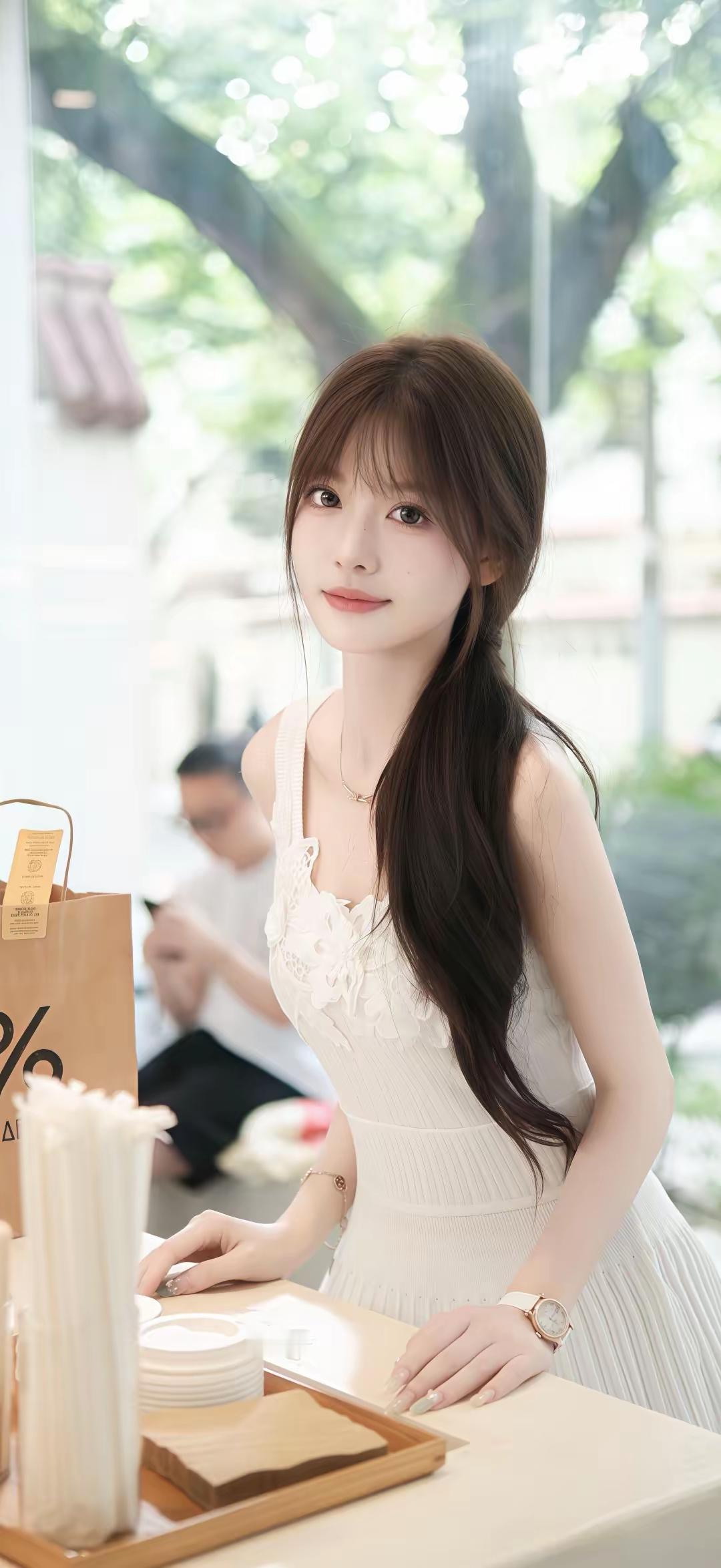 温柔甜美的咖啡店女孩，享受悠闲时光🌿💕高薪是否真的可以养廉？ 爱运动又爱吃的