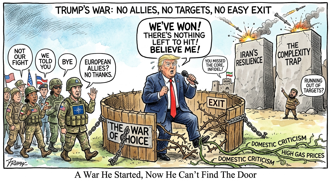 特朗普称对北约很失望特朗普目前的处境可以概括为：在盟友面前丢了面子，在战场上没了