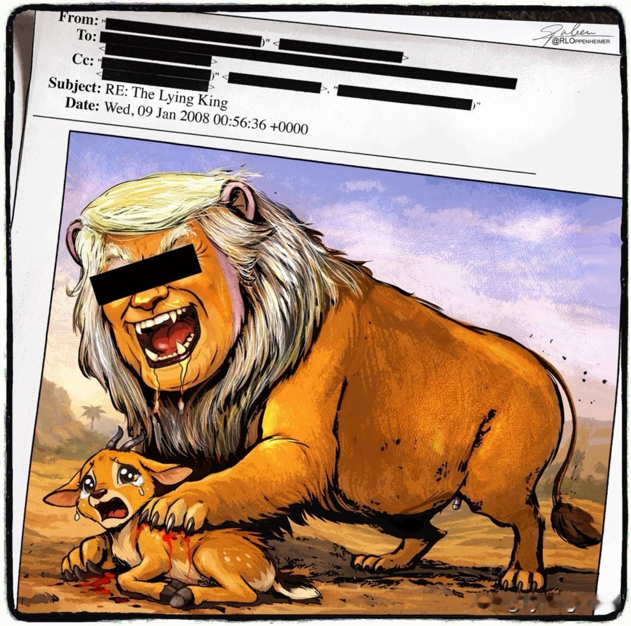 “谎言之王”。荷兰《林堡报》继续坚称，特朗普与爱泼斯坦及其同伙一样，也曾虐待儿童