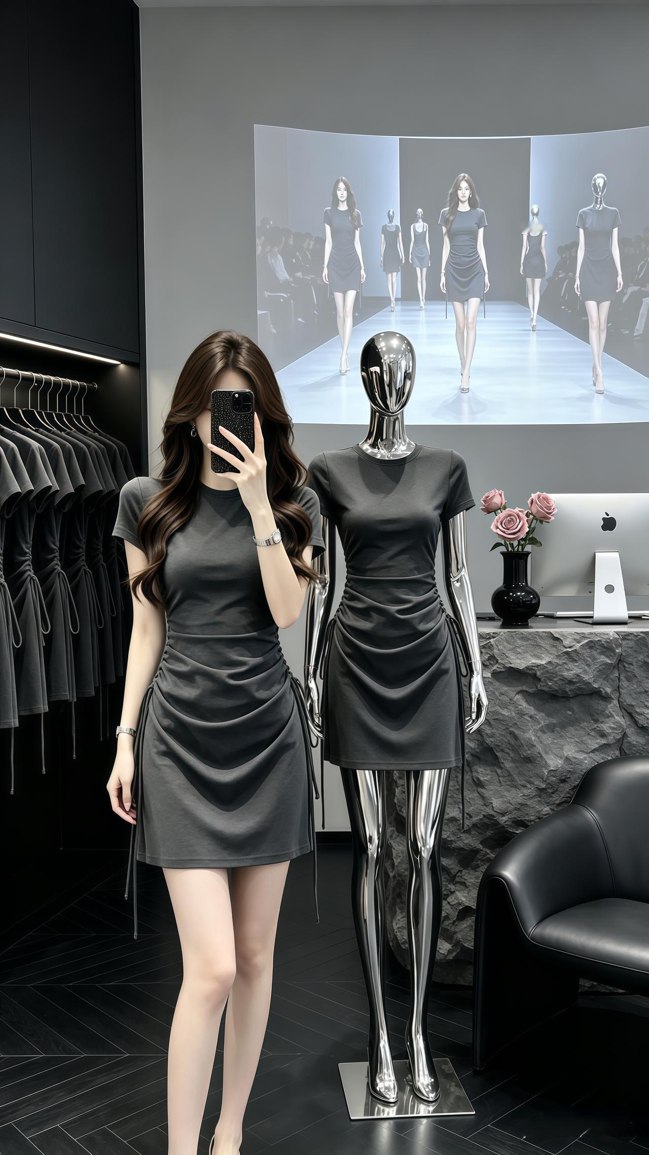 辣妹修身裙 气质辣妹连衣裙 高级感穿搭韩系穿搭穿搭