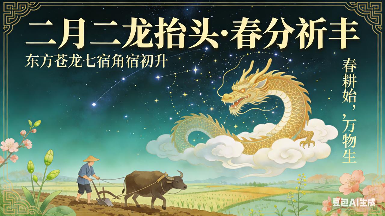 农历二月二龙抬头，既是古老天象的浪漫注解，也是烟火人间的温暖仪式，今年恰逢春分，