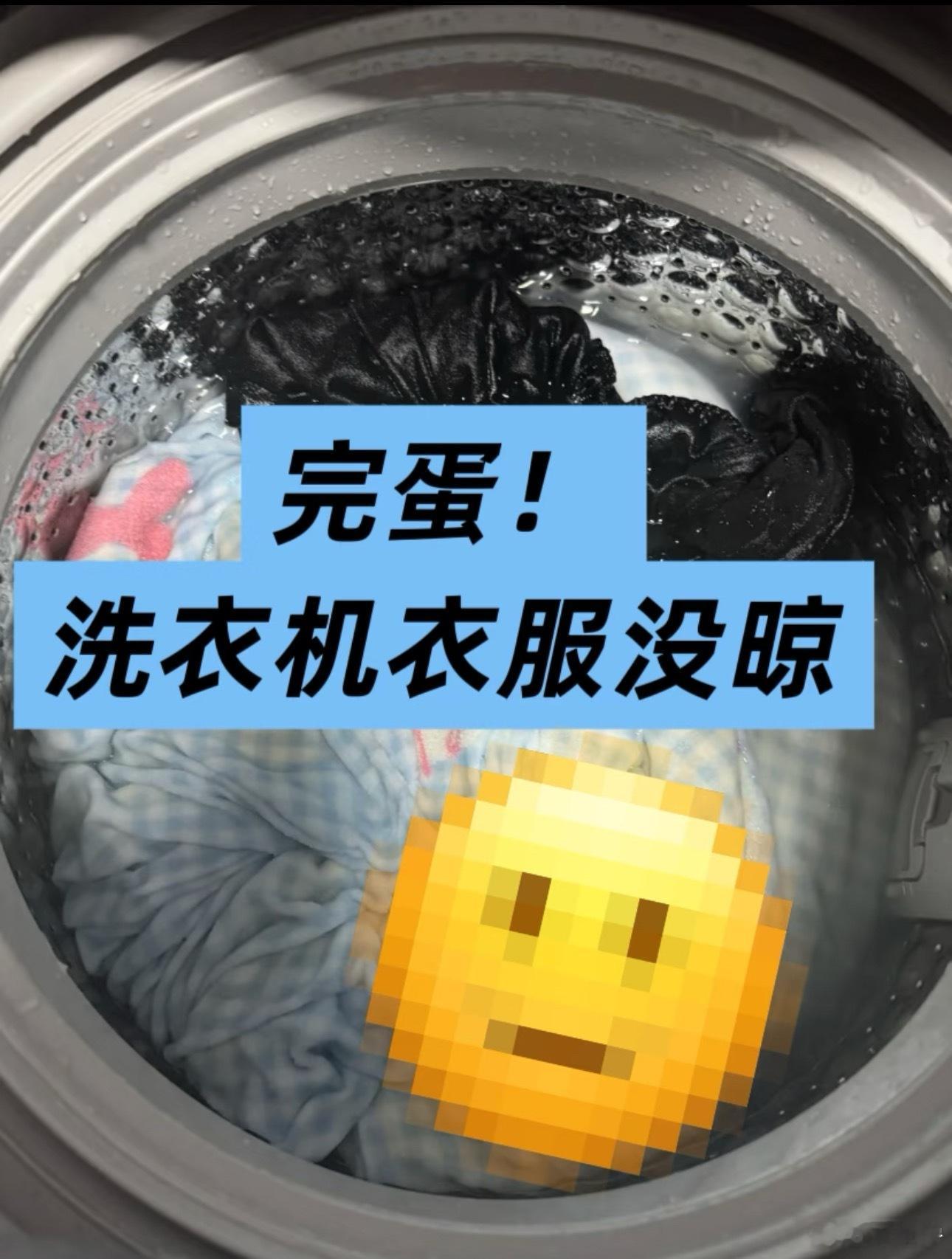 谁懂洗完衣服忘晾的痛 今天早上一起床就被我妈骂了，因为昨晚洗衣机洗完的衣服又忘记
