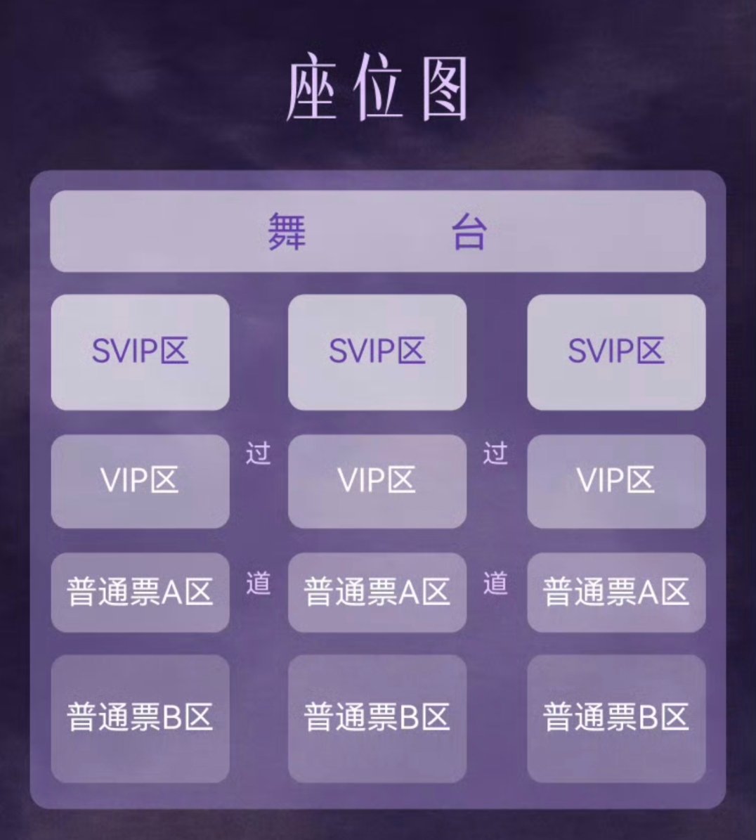 才发现座位怎么被分成三个区域了接中间那块