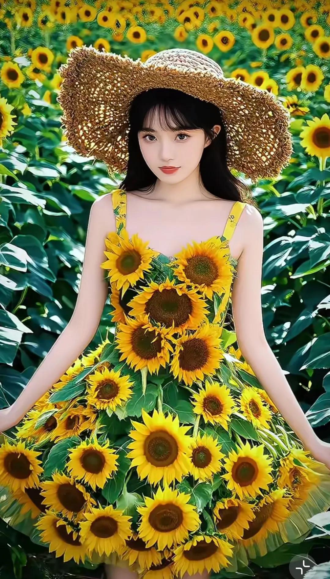 人在花间，花映人面。人与花交融，绽放出诗意的美丽，绘就一幅动人画卷。#花中美人溶