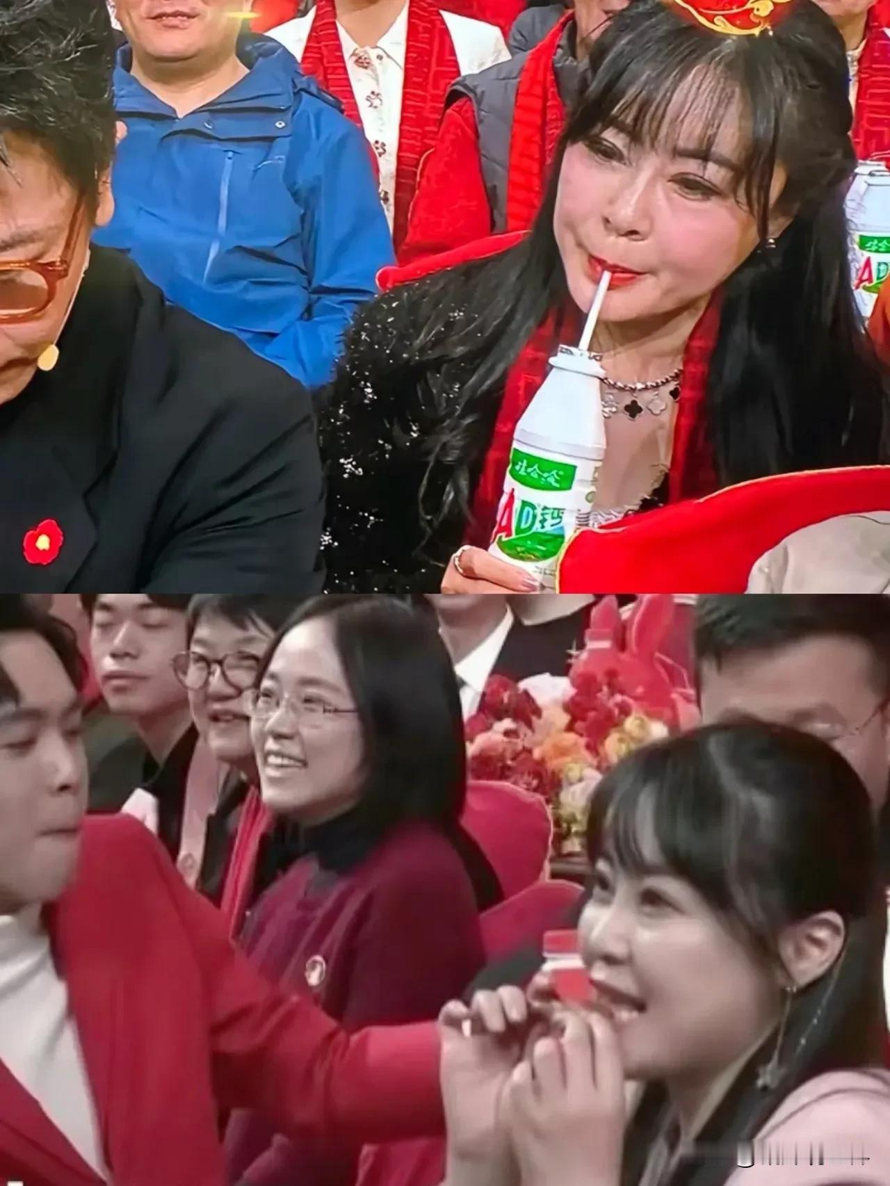 2024开年努力营业第一人，在刘嫌身后一直忙着啜奶抢镜的美女，被扒出去年就在张若