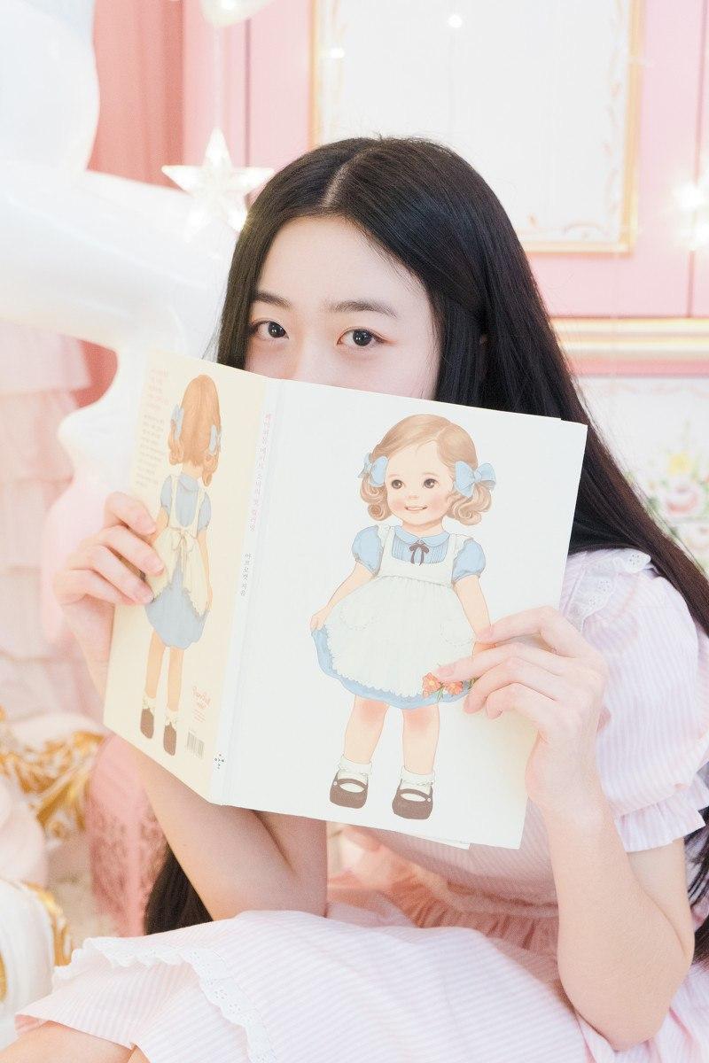 甜美少女心可爱洋娃娃图案梦幻粉色背景💖👗📖甜美少女 可爱 少女 少女系小熊