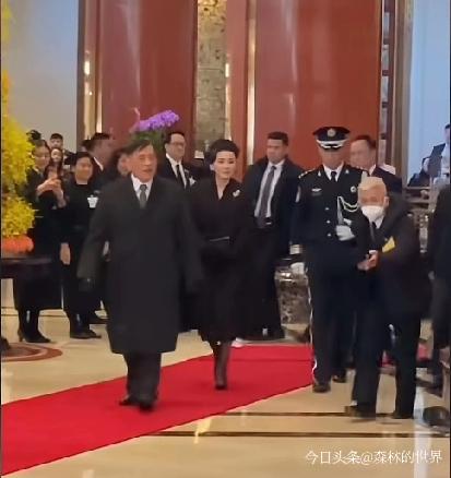 泰王夫妇返程，下榻酒店外早被驻京泰国侨民和留学生围得热闹。大家举着“一路平安”的