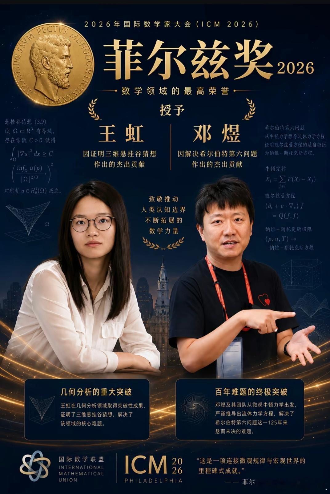 菲尔兹奖菲尔兹奖，公认青年数学家最高荣誉，俗称数学界的诺贝尔奖，每4年一届，每届