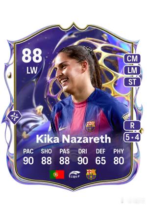 2月2日新增SBC：✦ 88+ 返场超级巨星升级✦ Kika NazarethF