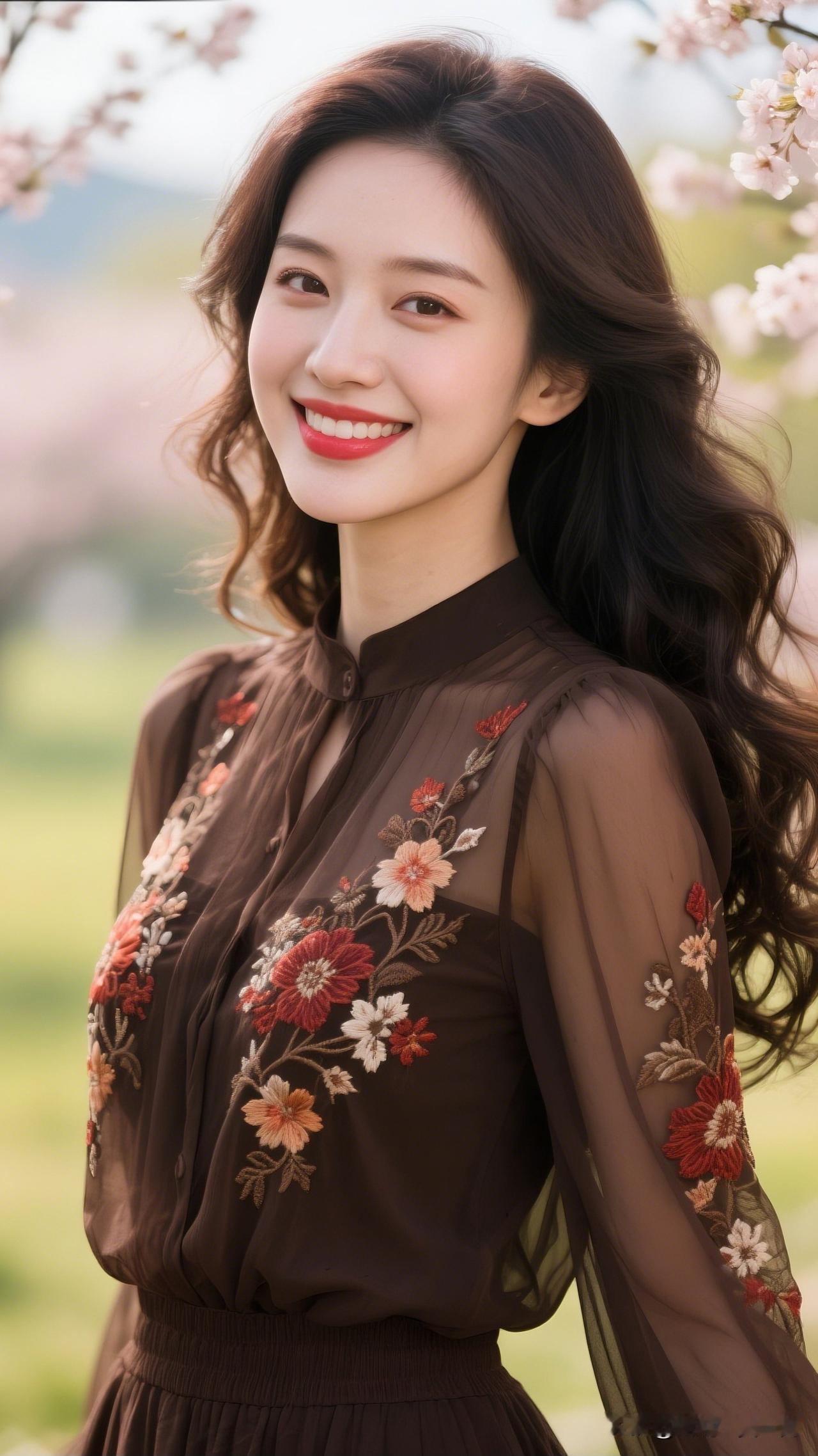 春日花海中的甜美笑容，绽放如花🌸🌸🌸 哪位女星最漂亮