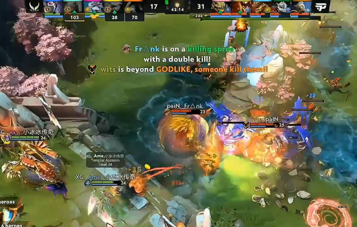 XG经典TA阵容再平paiN Gaming....  半夜打南美鱼腩却看到这种比