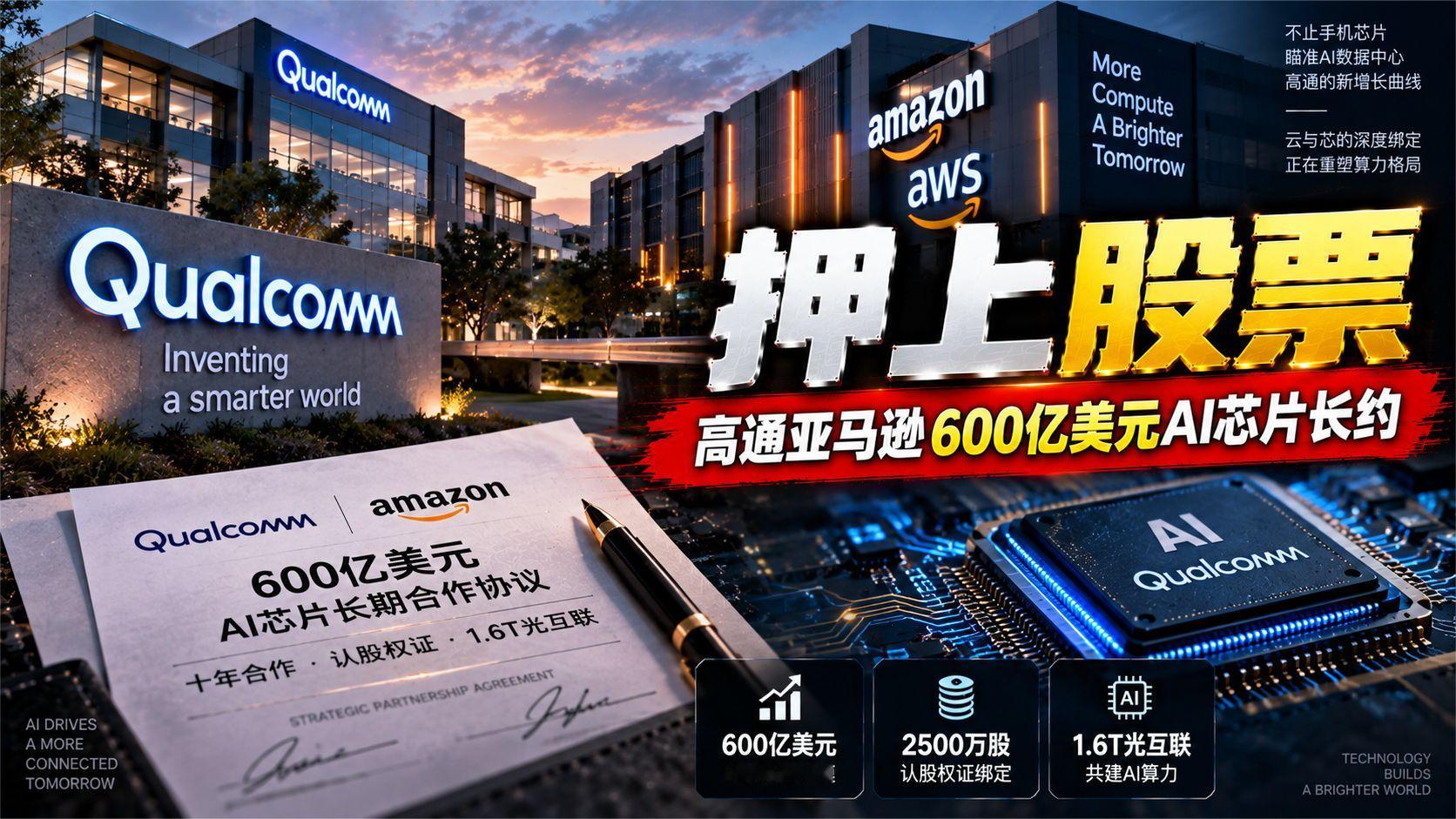 不卖芯片改绑股？高通向亚马逊递上600亿AI投名状