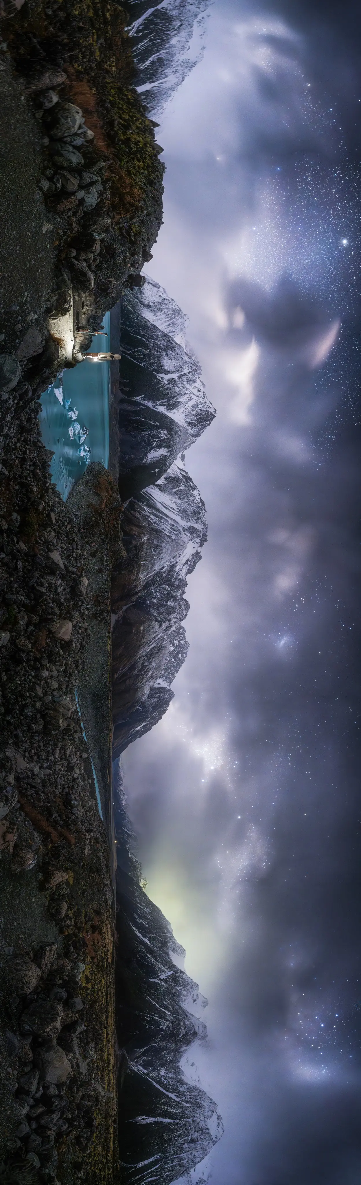 超美星空——360度新西兰库克山冰川湖。超美星空——360度新西兰库克...