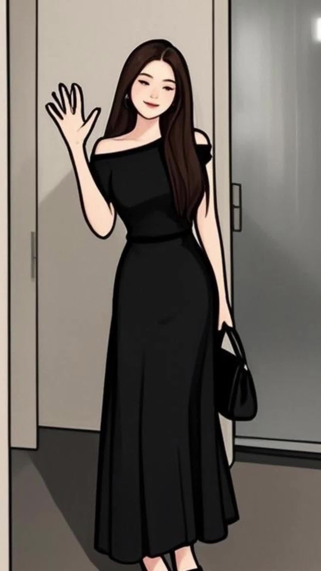 长裙 微胖穿搭 遮肉显瘦 修身显瘦 黑色长裙