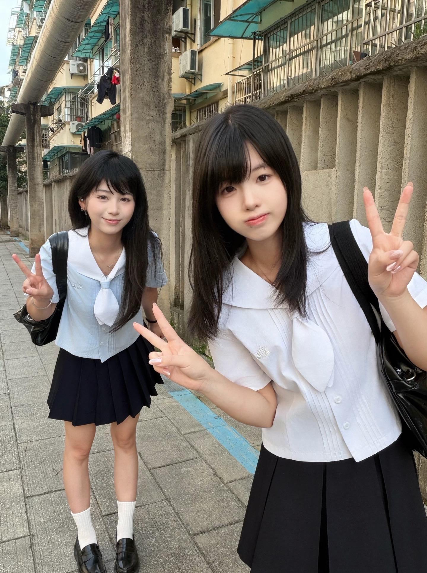 jk双子星 闺蜜jk穿搭 双人jk jk合照