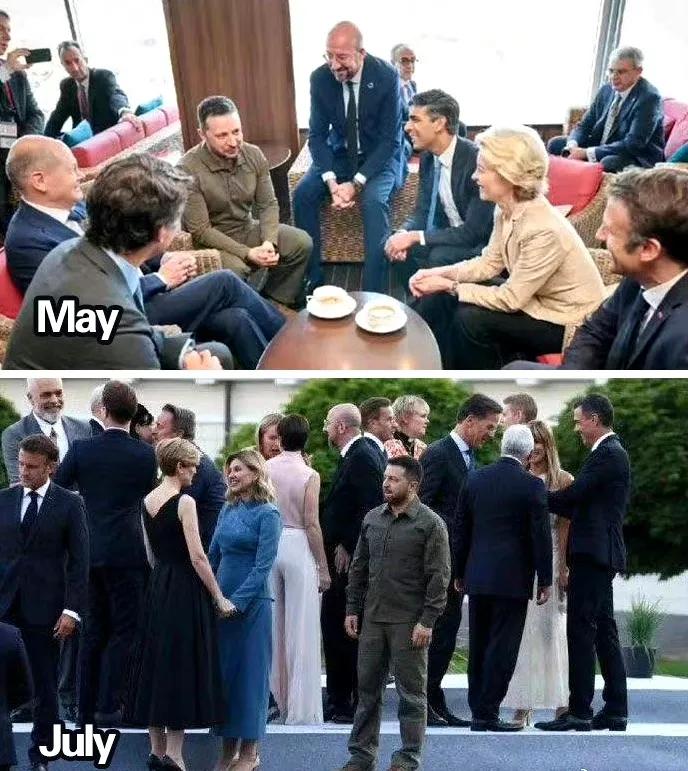 大反攻前和大反攻后，泽连斯基受到的待遇截然不同。欧洲许多国家已经开始出现厌战情绪