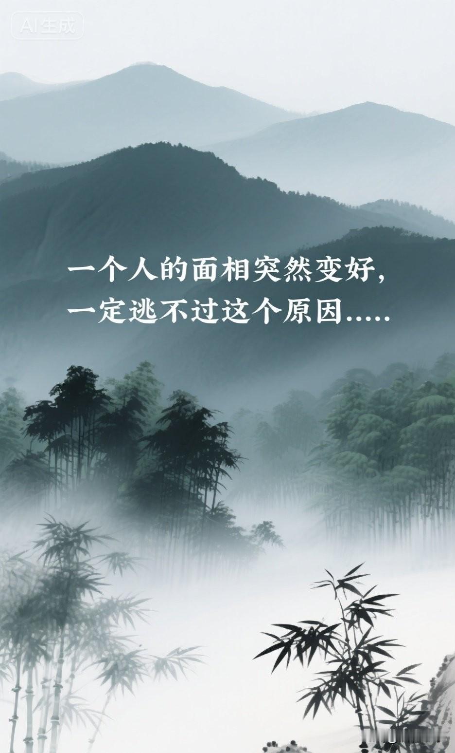 一个人的面相突然变好，一定逃不过这个原因......

中医说：“一个人的面相突
