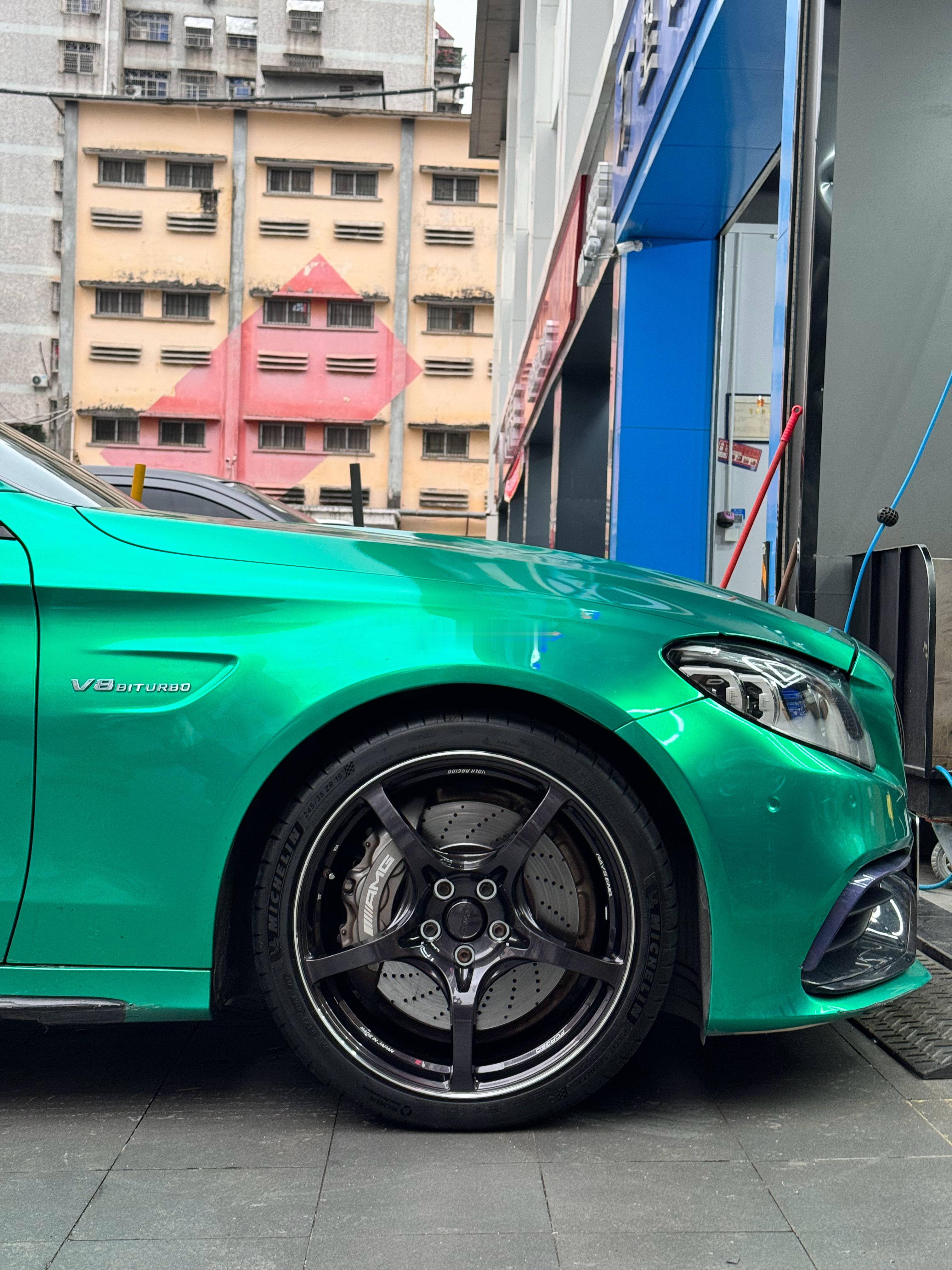 奔驰C63 完工RAYS G50 19寸上车 