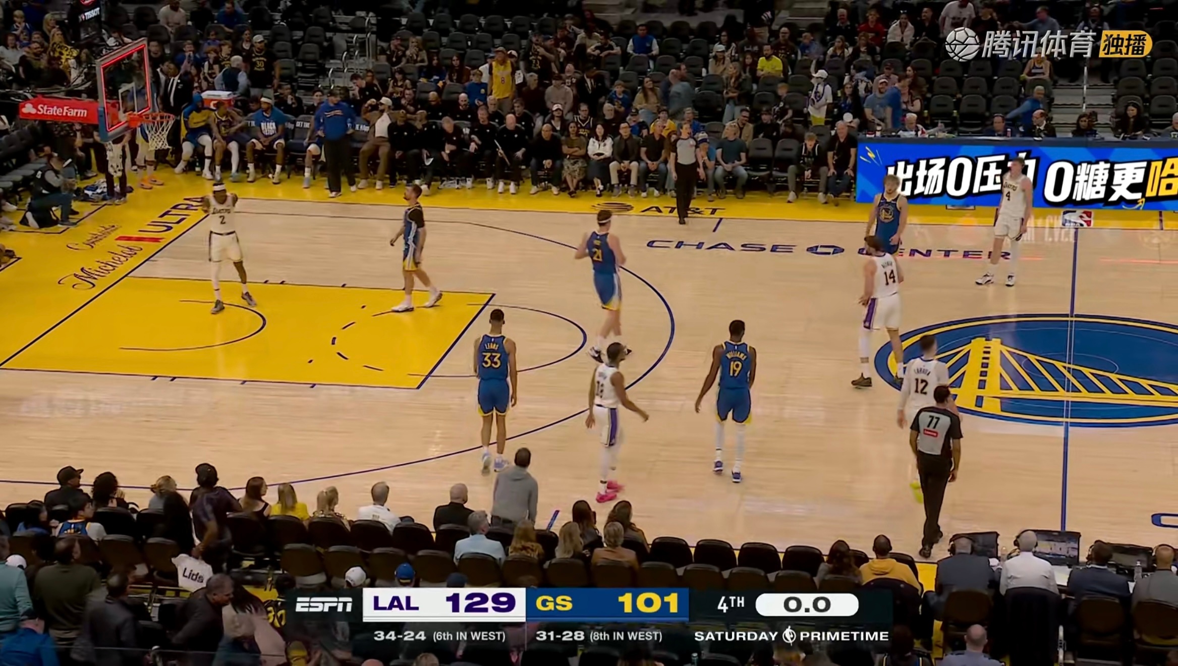 湖人129:101战胜勇士，太讷了！湖人vs勇士