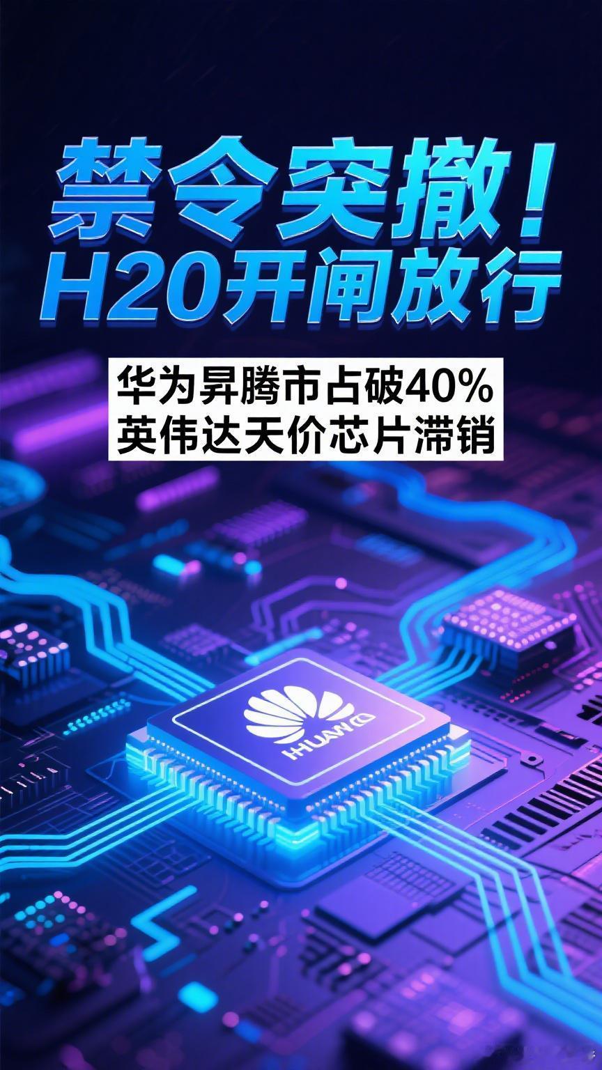 禁令突撤！H20开闸放行 华为昇腾市占破40%！可喜可贺[加油][加油][加油]
