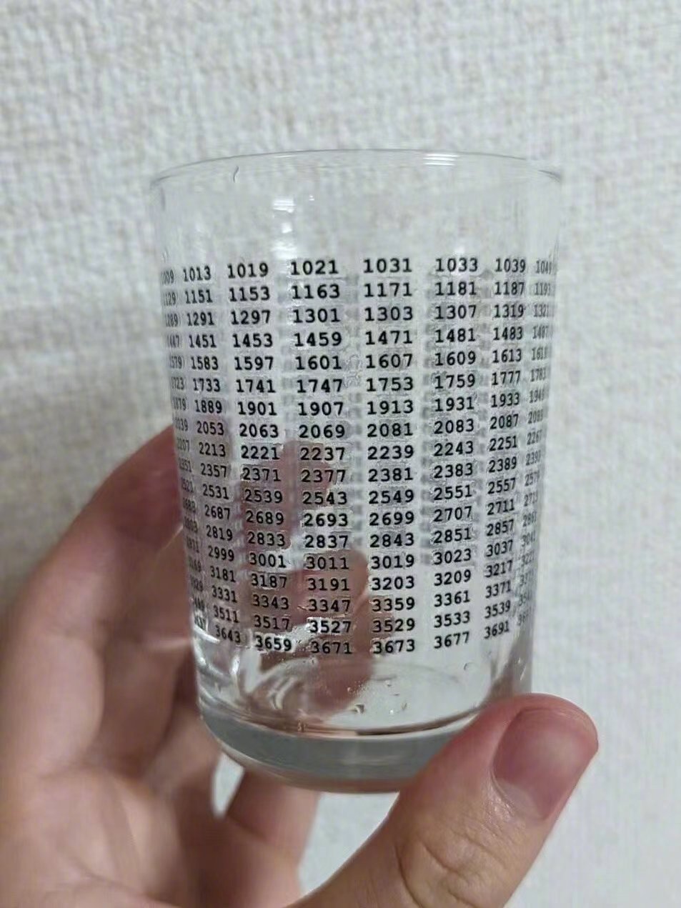 一款绝对不会碎的杯子因为上面都是质数……… ​​​