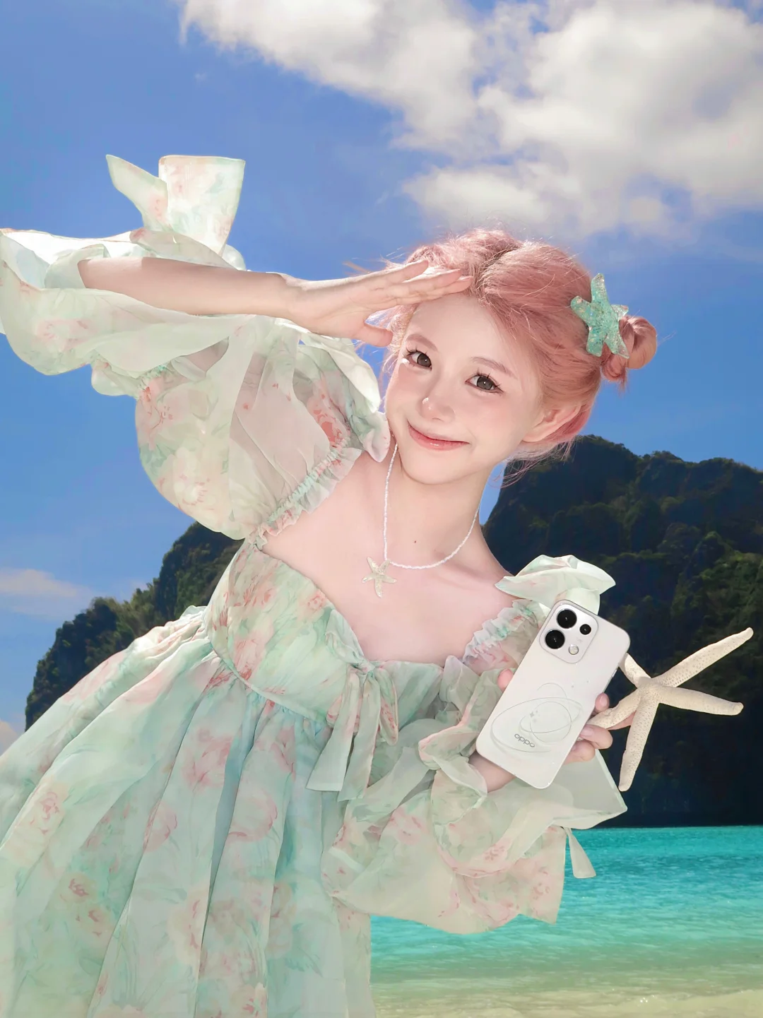在海边抓住一颗悬浮星球💫