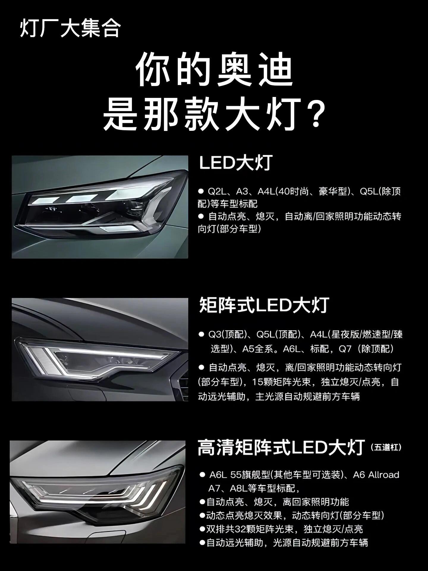 奥迪的大灯你都能分清楚吗？ ​​​