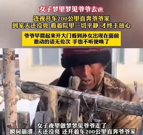 河北一女子夜里梦见爷爷去世，连夜开车200公里直奔爷爷家，到家天还没亮，看着院子