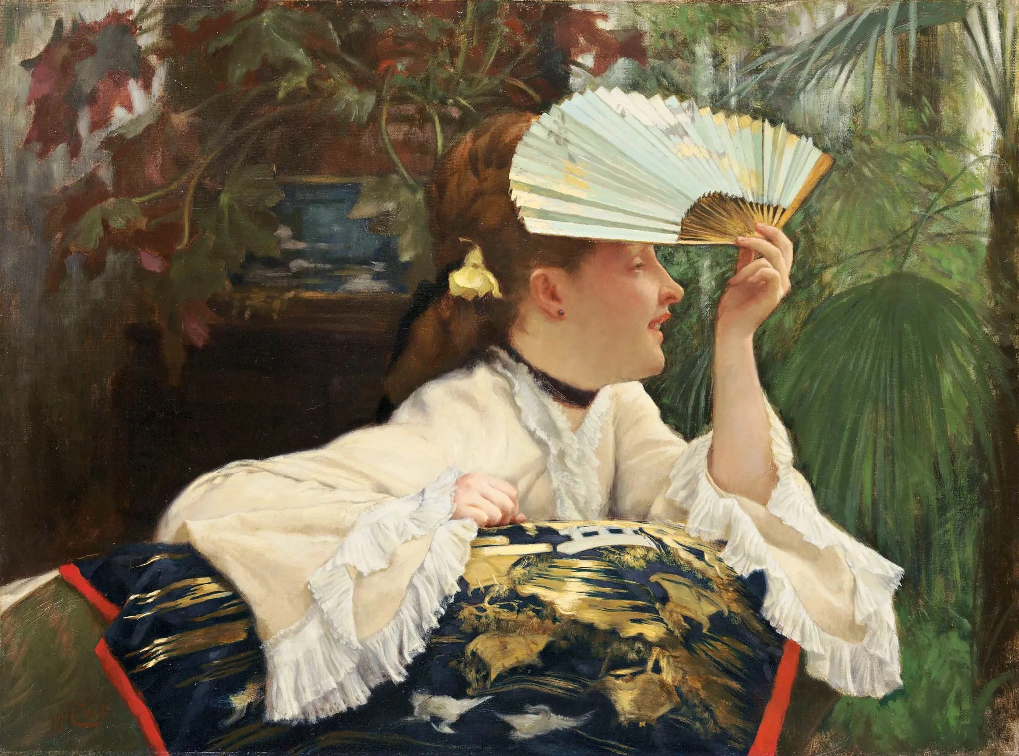 *提索扇子-𝑻𝒉𝒆 𝑭𝒂𝒏-James Tissot, 1875 