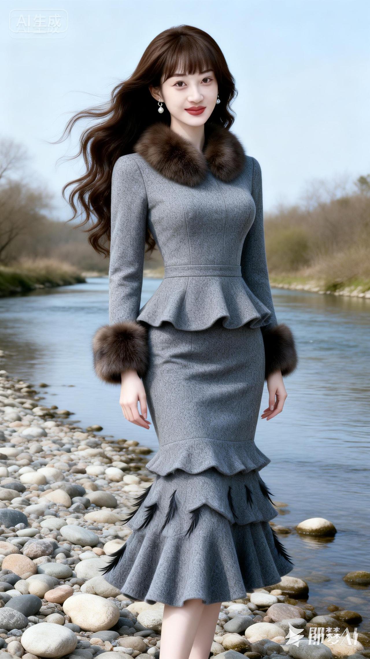 优雅灰裙，冬日里的温暖与时尚