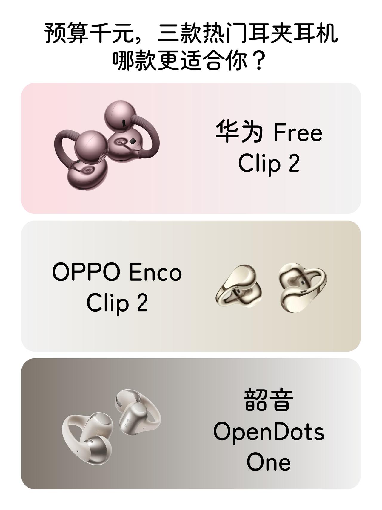 华为韶音OPPO，哪款耳夹耳机更值得入？

最近耳夹耳机越来越火，都快成新潮流了