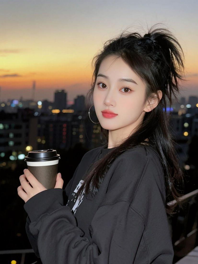 AI落日氛围感生活照 抖音ai创作 抖音玩法合伙人计划。