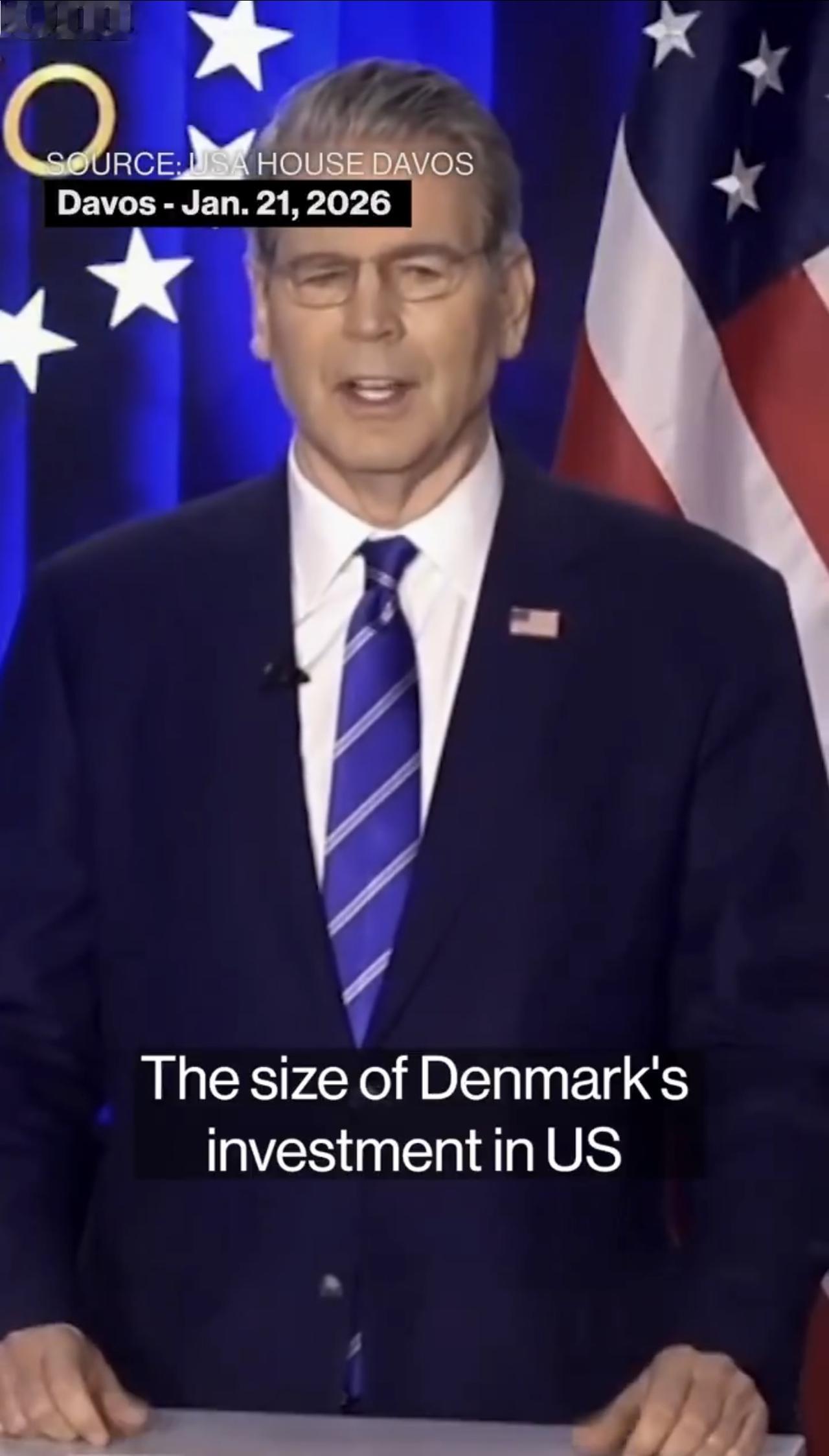 美国财政部长斯科特·贝森特：

“丹麦对美国国债的投资规模，就像丹麦本身一样，无