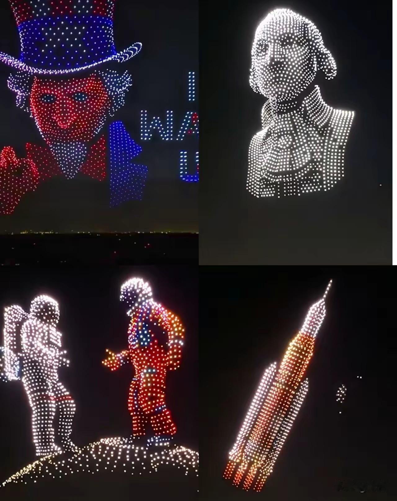 美国250周年用2500架无人机集群表演被追捧？无人机群灯光秀其实和机器人跑步，