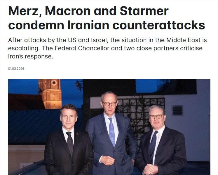 德法英三国领导人威胁称，若伊朗继续攻击中东地区国家领土，将对其采取军事措施。
 