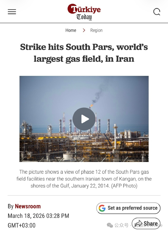 烽火问鼎计划 以色列空军昨日轰炸了位于伊朗南部的南帕尔斯天然气田和阿萨卢耶能源设