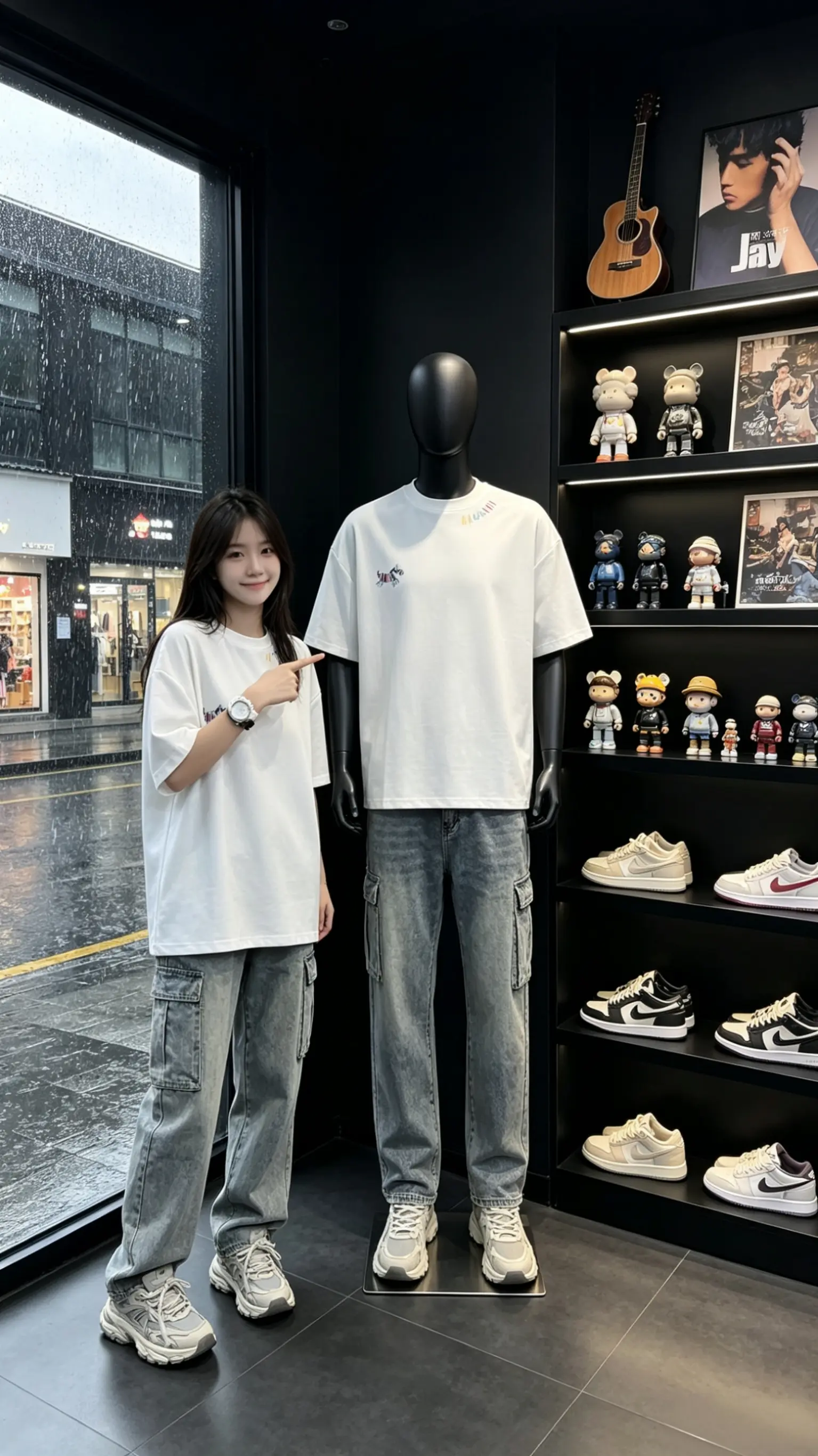 男生穿这件刺绣短袖上身真的帅