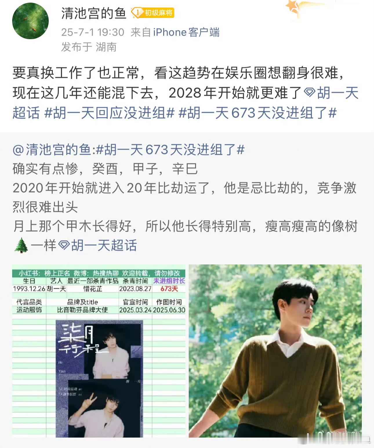 现在是火年，还能折腾出点动静，2028年以后就难喽，昙花一现的人物偶遇胡一天在韩
