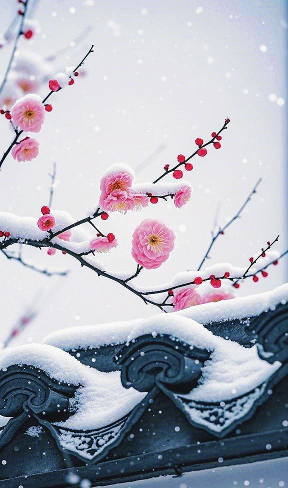 下联：疏影腊梅雪欲烧。

（图片来自网络）
