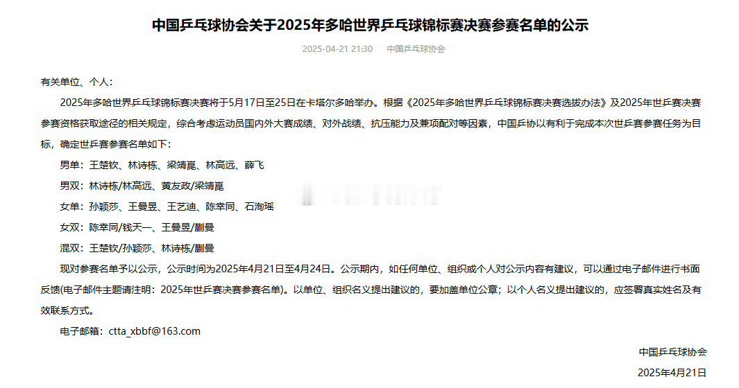 林诗栋世乒赛身兼三项这次的世乒赛，林诗栋再一次身兼三项：男单+男双+混双，压力大
