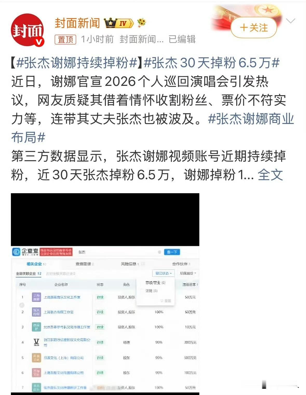 张杰谢娜掉粉几万就上新闻？两人粉丝加起来2个亿，每7个中国人就有一个是他们的粉